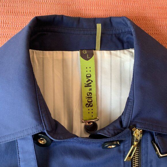 navy asymmetrical zip up jacket - Picture 7 of 9